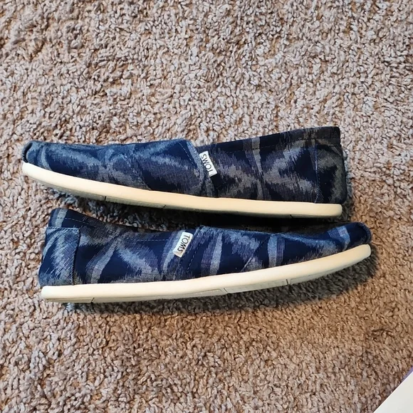 TOMS Cosmic Wonder Kurumekekasuri blue men's canvas shoes-8.5 - Picture 6 of 10